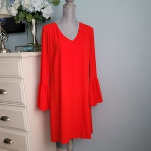 Wedding Guest Red Flowy Sleeve Dress Cocktail Event Wedding Evening Formal